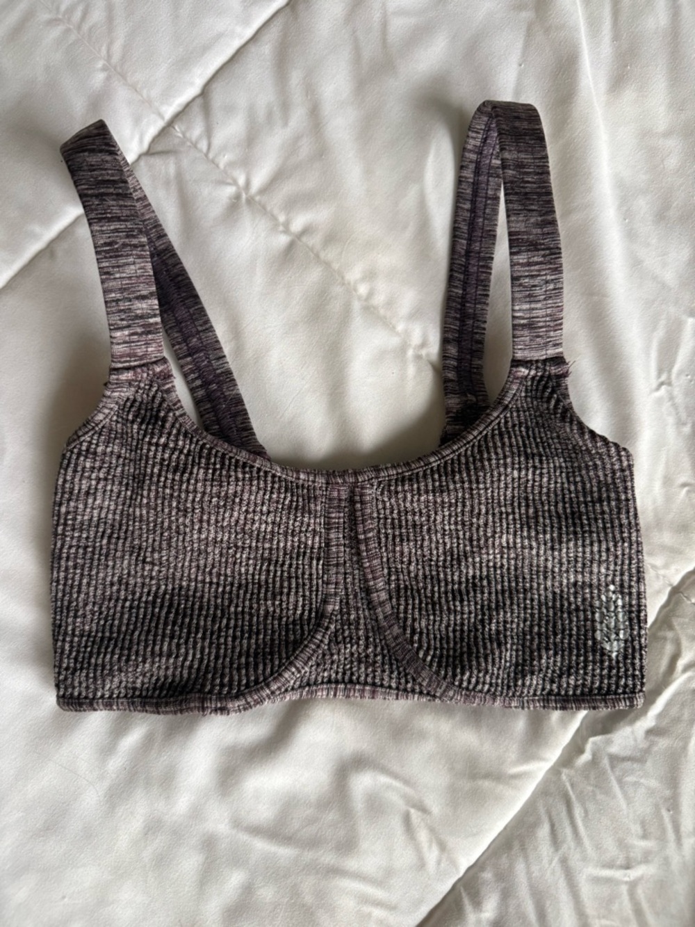 FP Movement by Free People Ribbed Sports Bra - Heather Plum - Picture 3 of 5